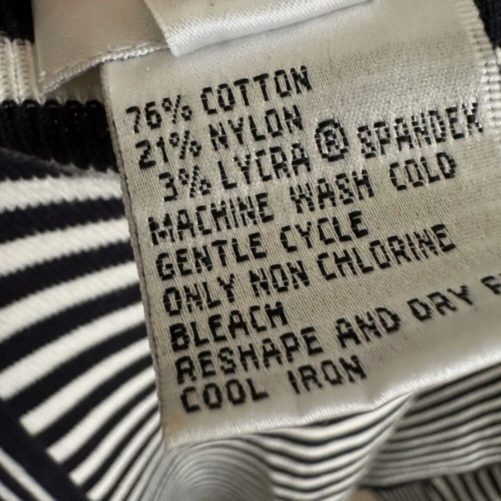 Talbots Striped Cardigan Women's Medium Black White Cropped Preppy Businesswear - Picture 6 of 7